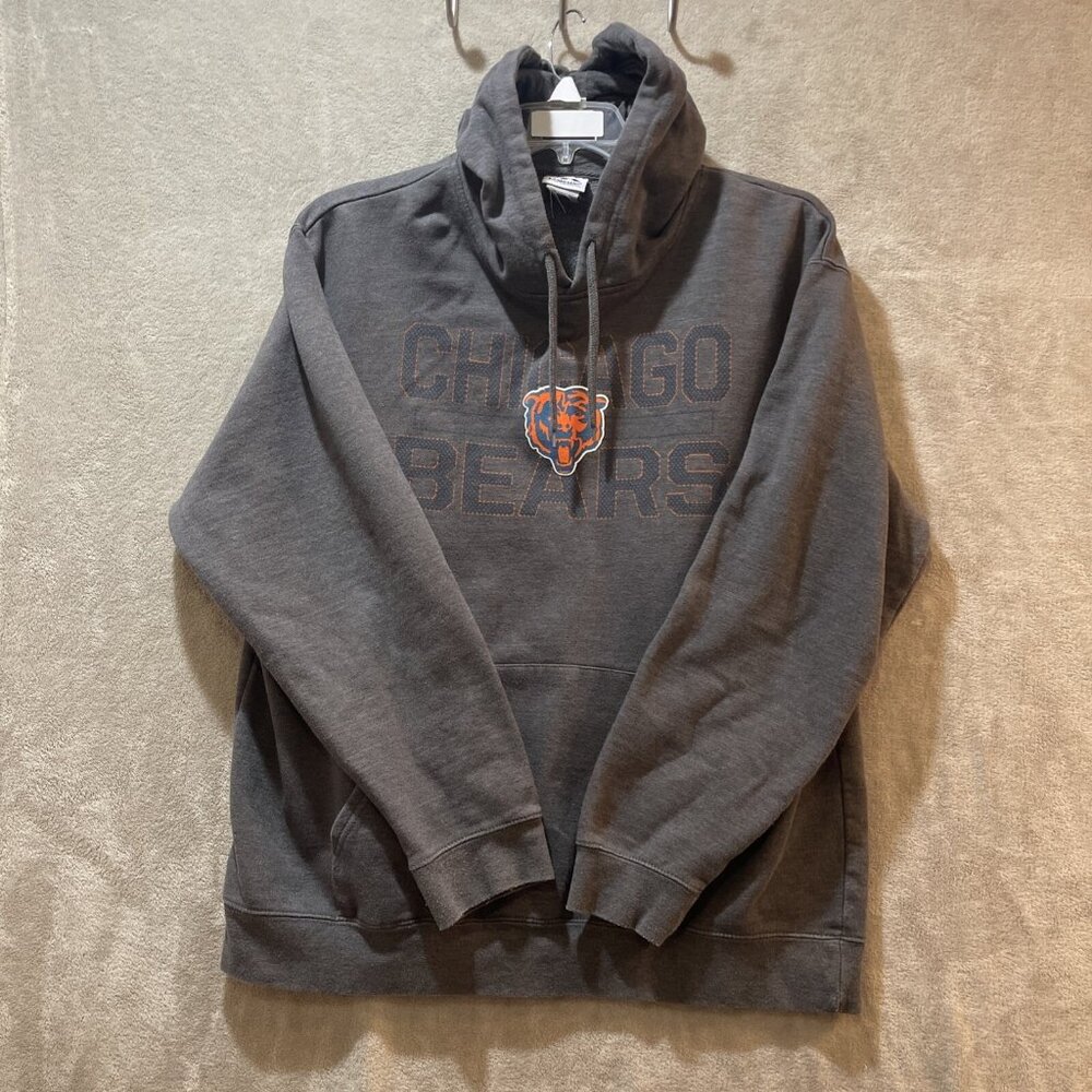 Chicago Bears Majestic Hoodie Grey SIZE LOOK PIC Warm Polyester Blend Front Logo